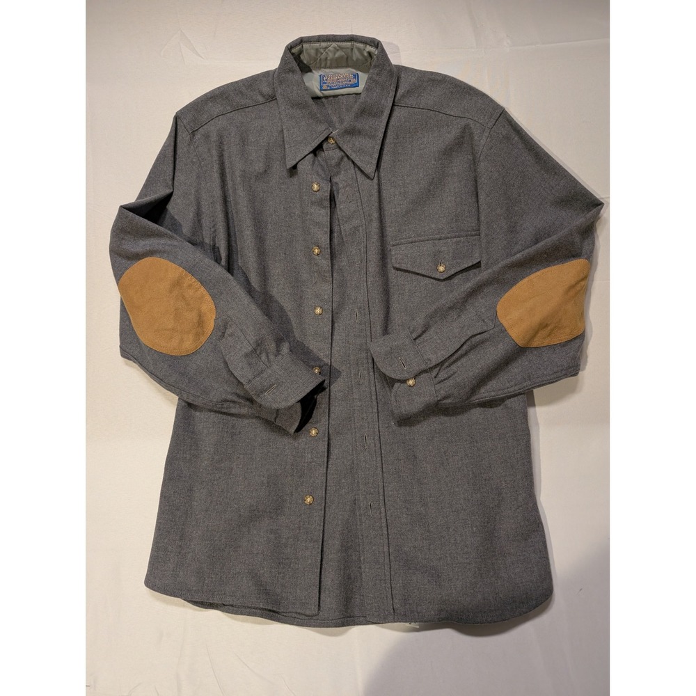 Pendleton Mens Medium Gray Virgin Wool Flannel Sh… - image 1